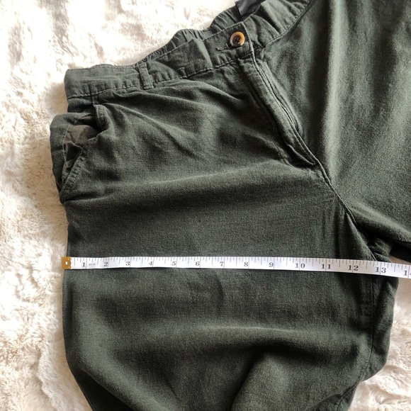 H&M LINEN-BLEND PANTS large size khaki color linen - Picture 11 of 14